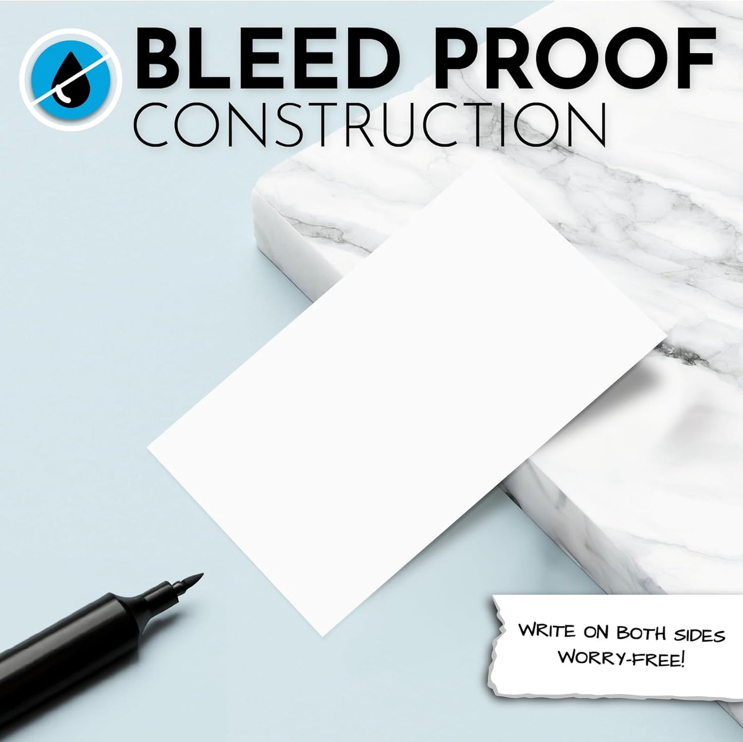 Home Advantage 5x7 Blank Index Cards - Our 50 Pack of Blank Notecards Use Heavy Duty Cardstock to Make Them Bleed Proof - These Plain Index Cards Make Perfect Blank Flashcards & Blank Note Cards