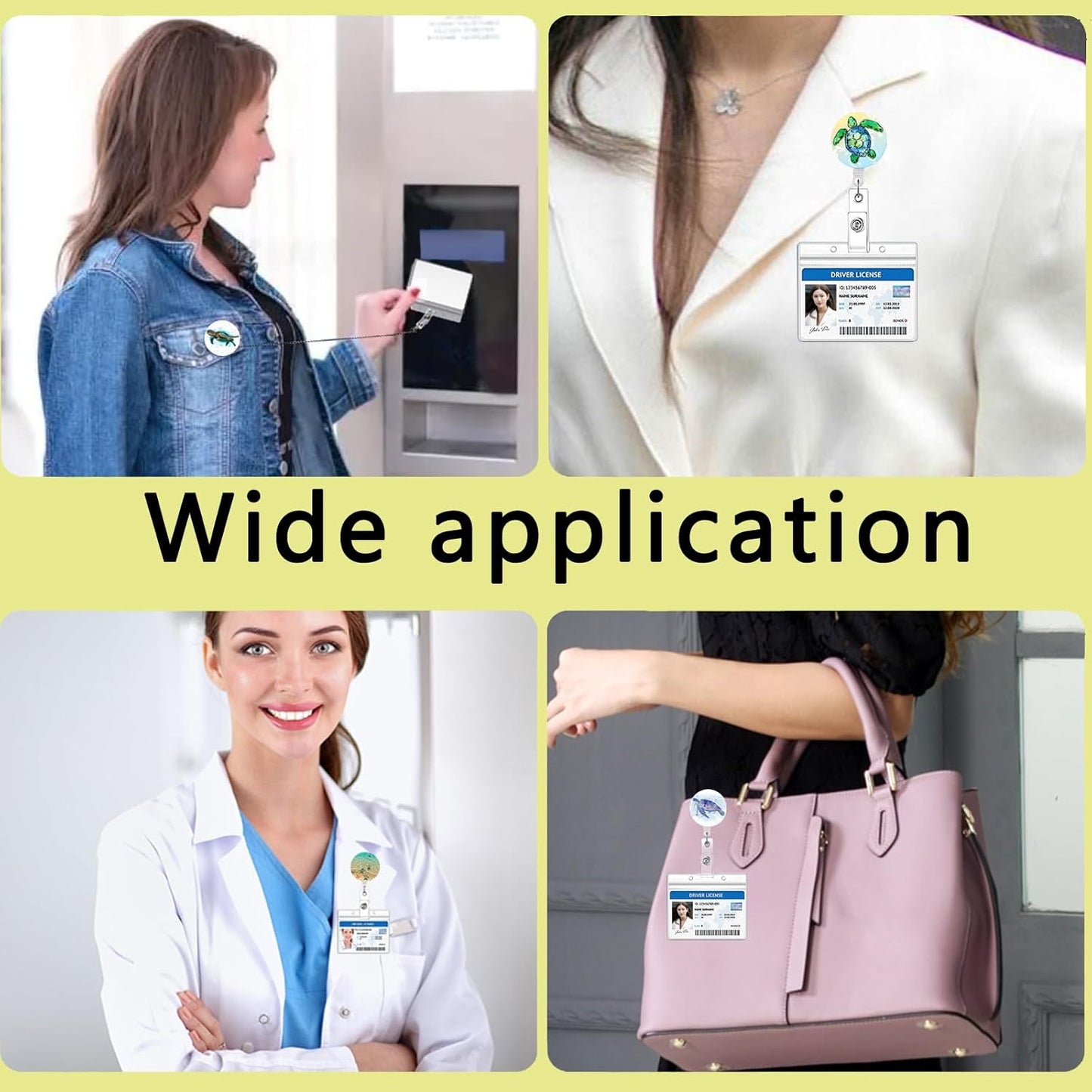 15 Pack Turtle Pig Cow Print Badge Reels Retractable Badge Holders,Id Badge Holder Retractable Clip, Funy Badge Reel Cute Badge Reel,Nursing Student Must Haves Perfect for School Office Men Women