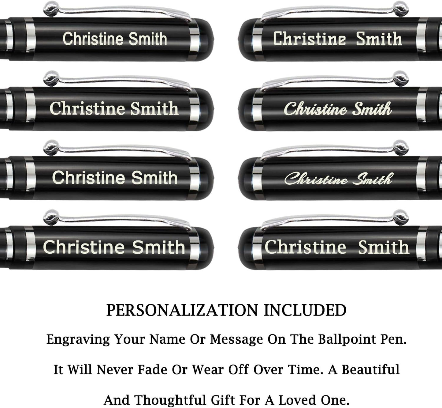 Amlion Personalized Pens Custom Engraved Pen with Name, Refillable Medium Refill, Personalized Gifts for Men Women