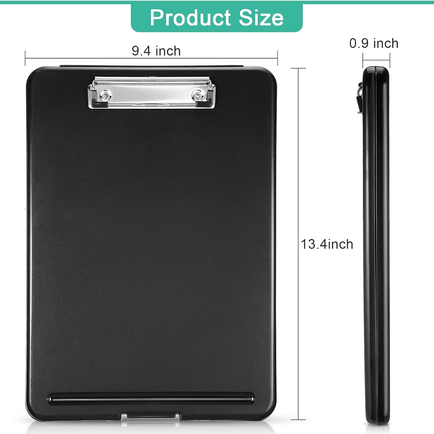 Geyee 16 Pcs Clipboard with Storage Plastic Foldable Nursing Clipboard Storage with Pen Holder 9. 5 x 13. 4 Inch Foldable Clip Board with Low Profile Clip for Student Teacher Nurse Office Supplies