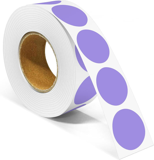 1 Inch Round Color Coding Labels, 1000 Dots Per Roll Lavender Color Coded Dot Stickers, Round Color Dot Labels for Organizing, Filing, and Storage