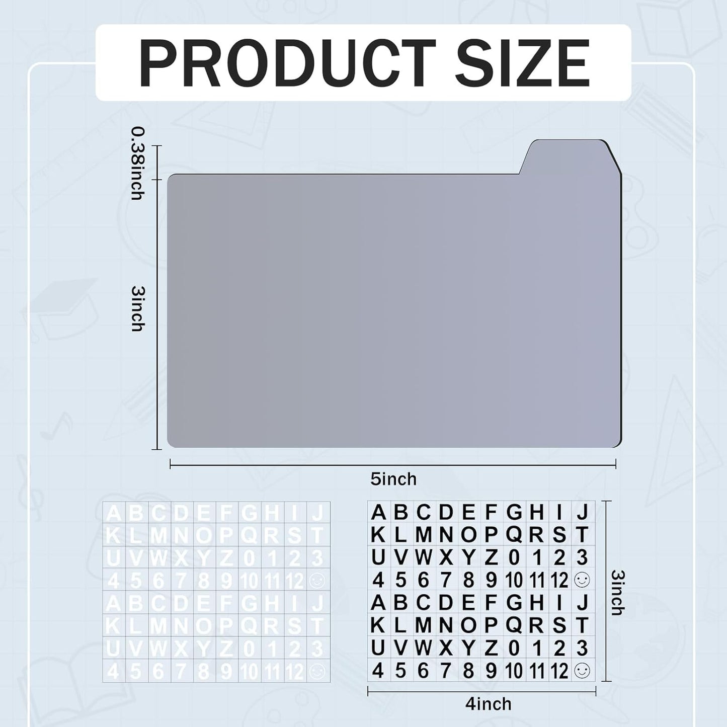 Harloon 52 Pcs Dry Erase Index Card Guide Set Include 50 Index Card Dividers 2 Number Alphabet Sticker with Tabs Photo Dividers for Office Business Back to School Supplies(3 x 5 Inch,Morandi)