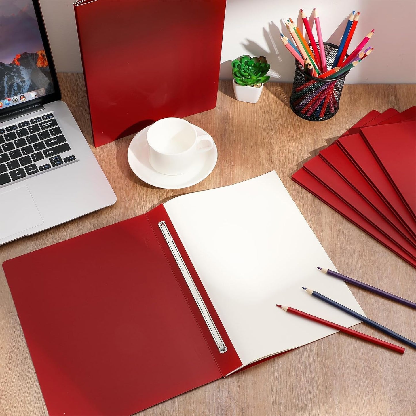 gisgfim 12 Pcs 8.5 x 11'' Pressboard Report Cover 3" Capacity Prong Clip Report Cover Metal Prong Fastener with Compressor Letter Size Presentation Report Folder for Bind Proposal Document