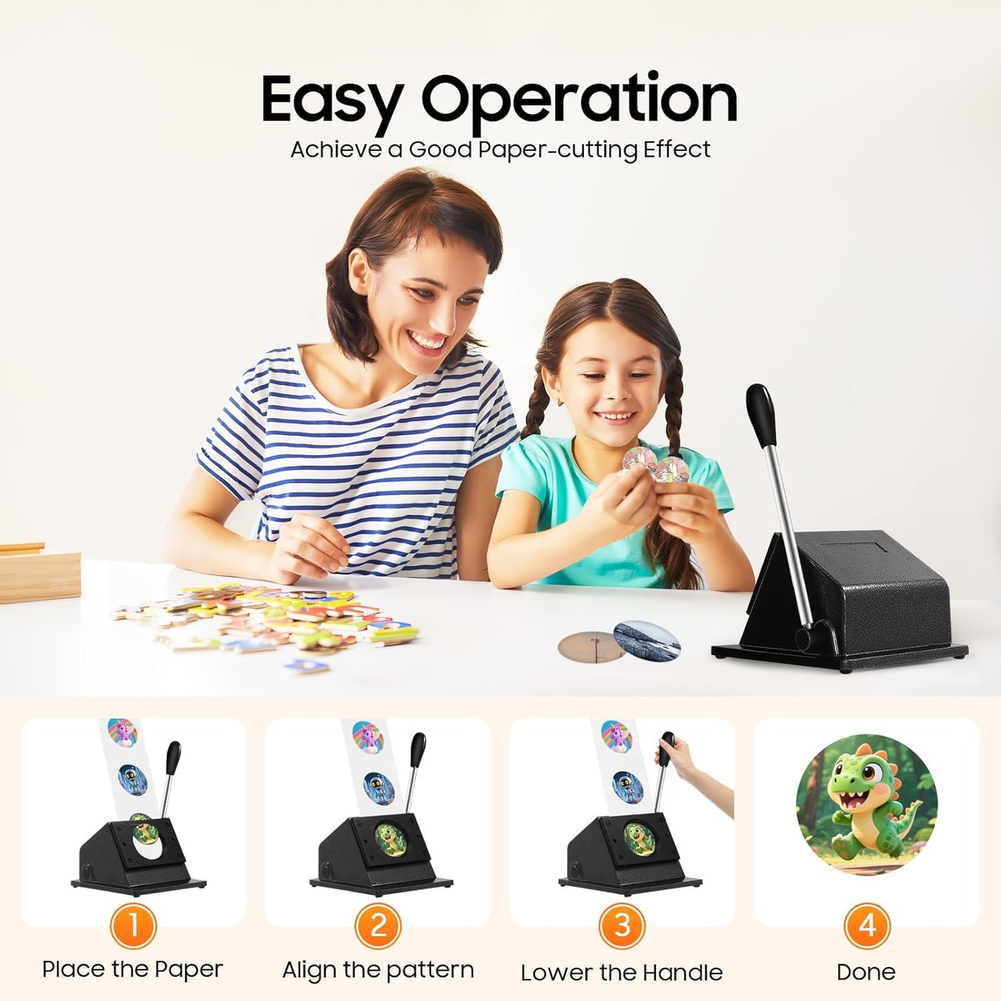 2.28" /58mm Button Paper Cutter, Button Pin Maker, Circle Punch, Manual Circle Cutter for DIY Button Making Scrapeboards Cardstocks Cutting