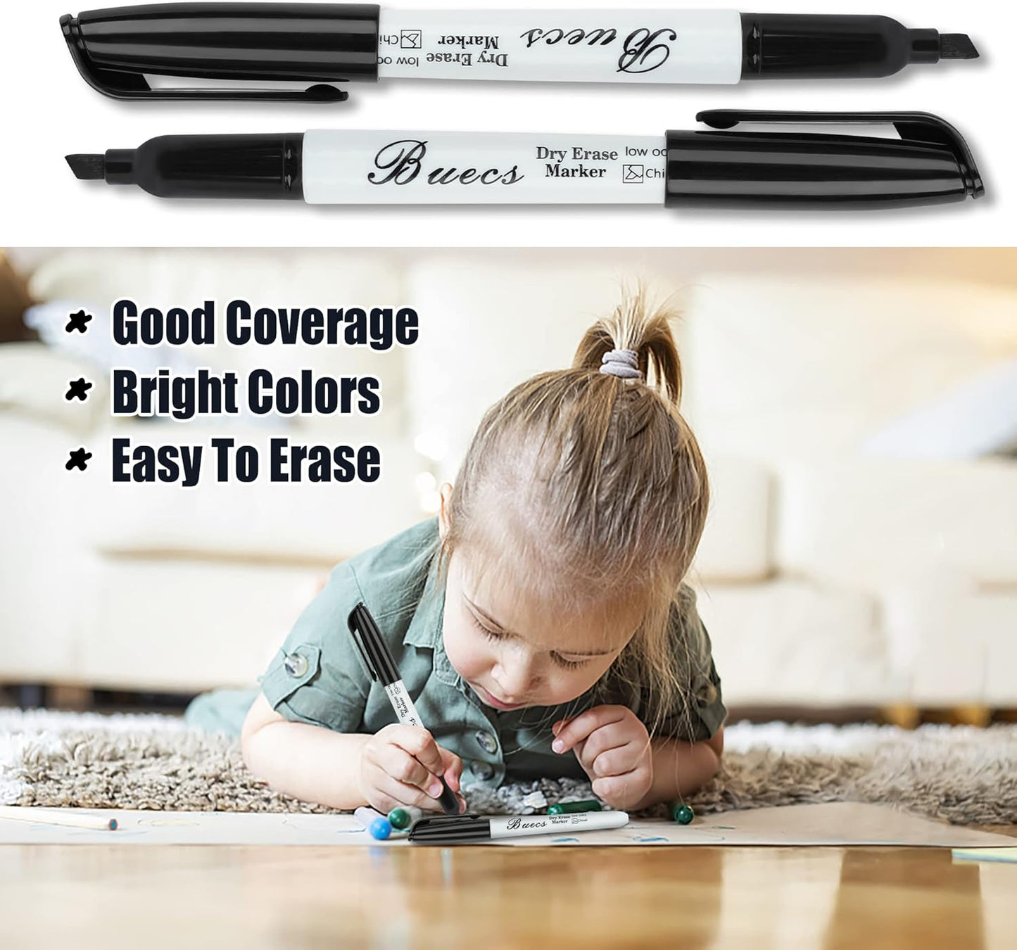Black Dry Erase Markers, Low-Odor, 108 Count, Chisel tip, Perfect for Writing on Whiteboards, Dry-Erase Boards, Glass, School Office Supplies