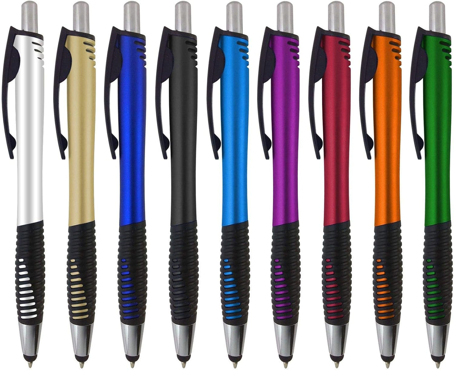 Personalized Pens with Your Custom Logo or Text-250 Pack Bulk-for Businesses, Parties, and Events, 2 in 1 Capacitive Stylus & Ballpoint Pen Compatible with Most Touchscreen Devices, Assorted