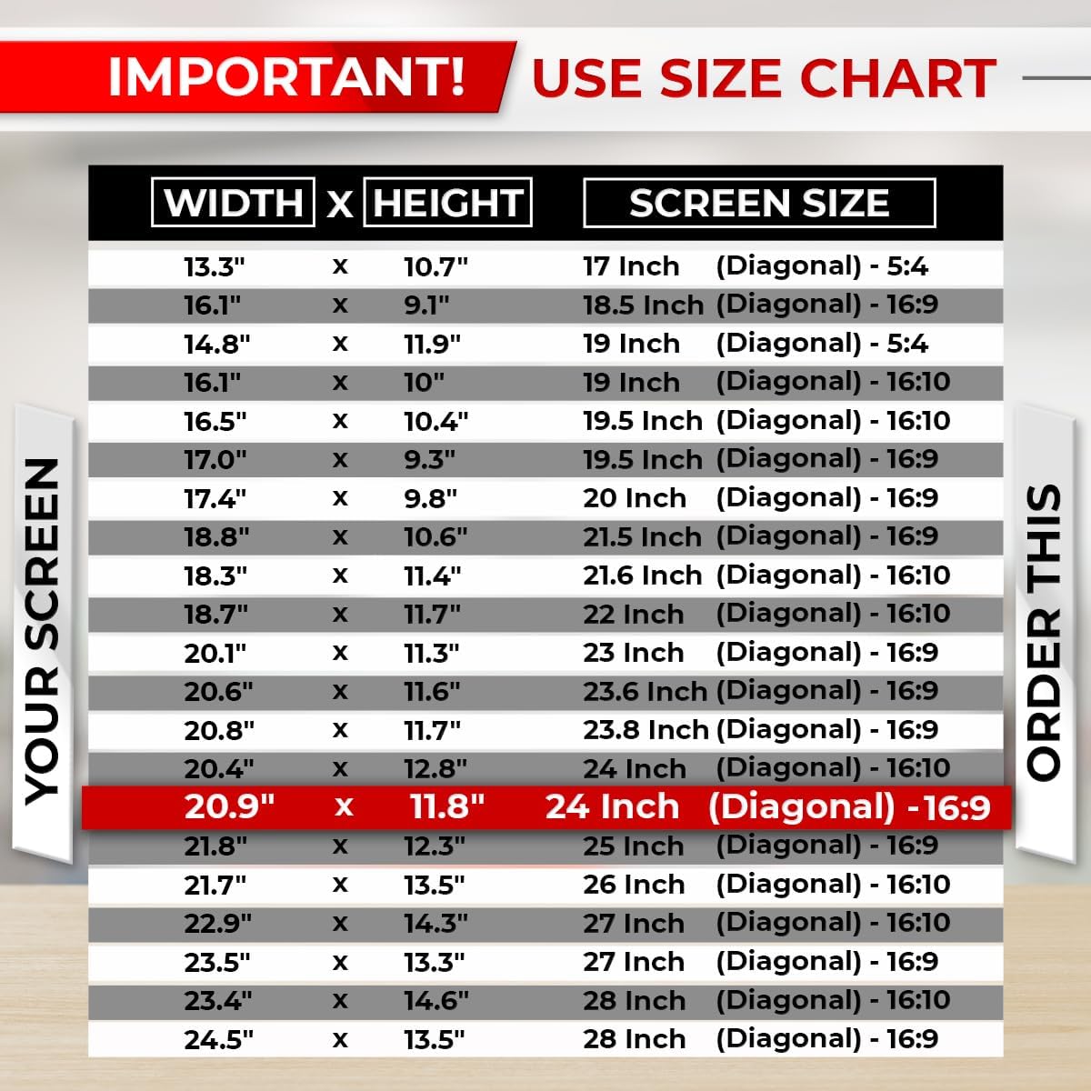 24 Inch 16:9 Computer Privacy Screen Filter for Monitor - Privacy Shield and Anti-Glare Protector