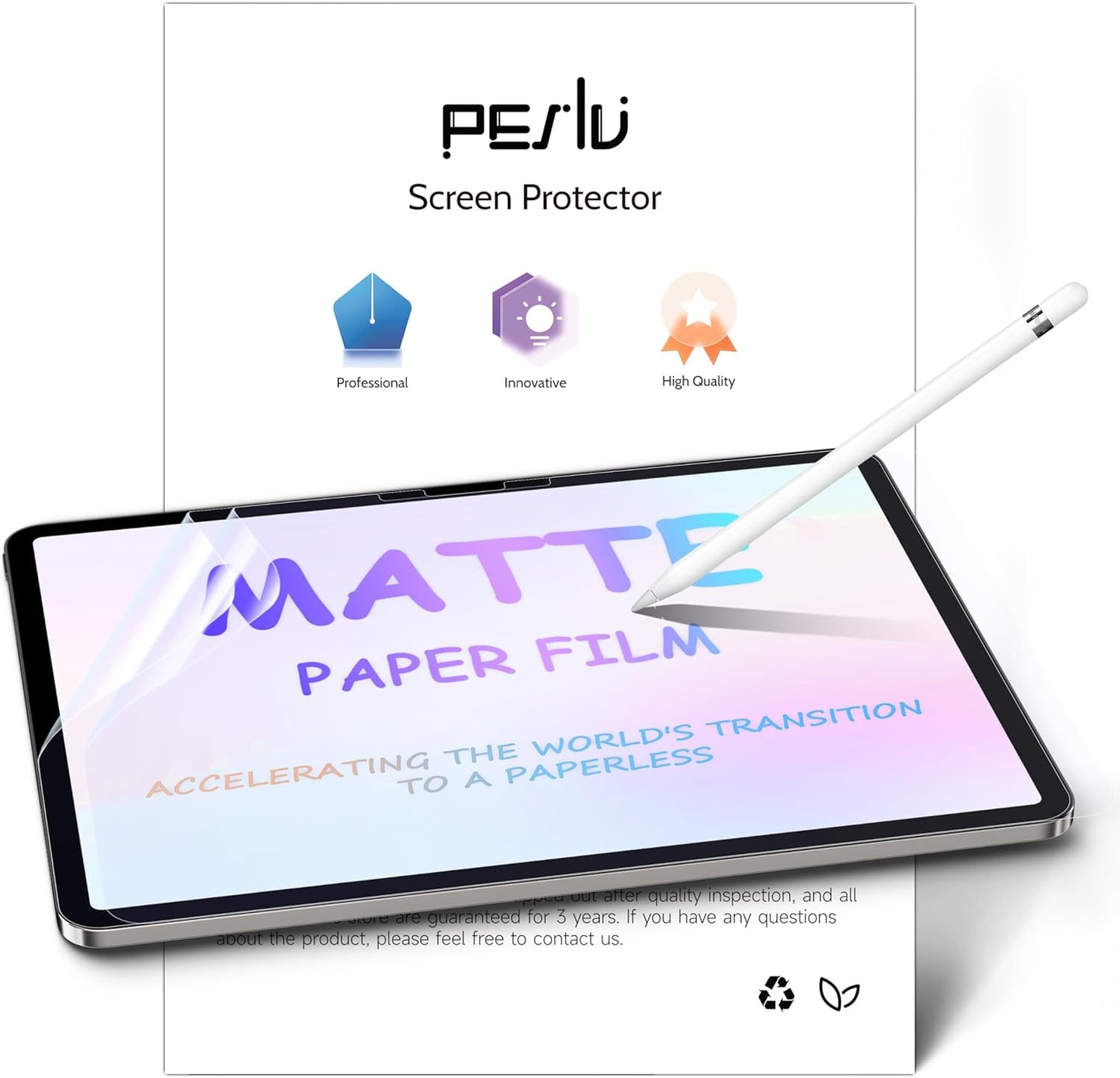 2 Pack Like Paper Screen Protector for iPad Air 11 Inch 2024/2025 (M2/M3, 6th/7th Gen), Matte Anti Glare PET Film/Blue Light Filter Eye Protection Cover/Drawing & Writing Feel Like on Paper