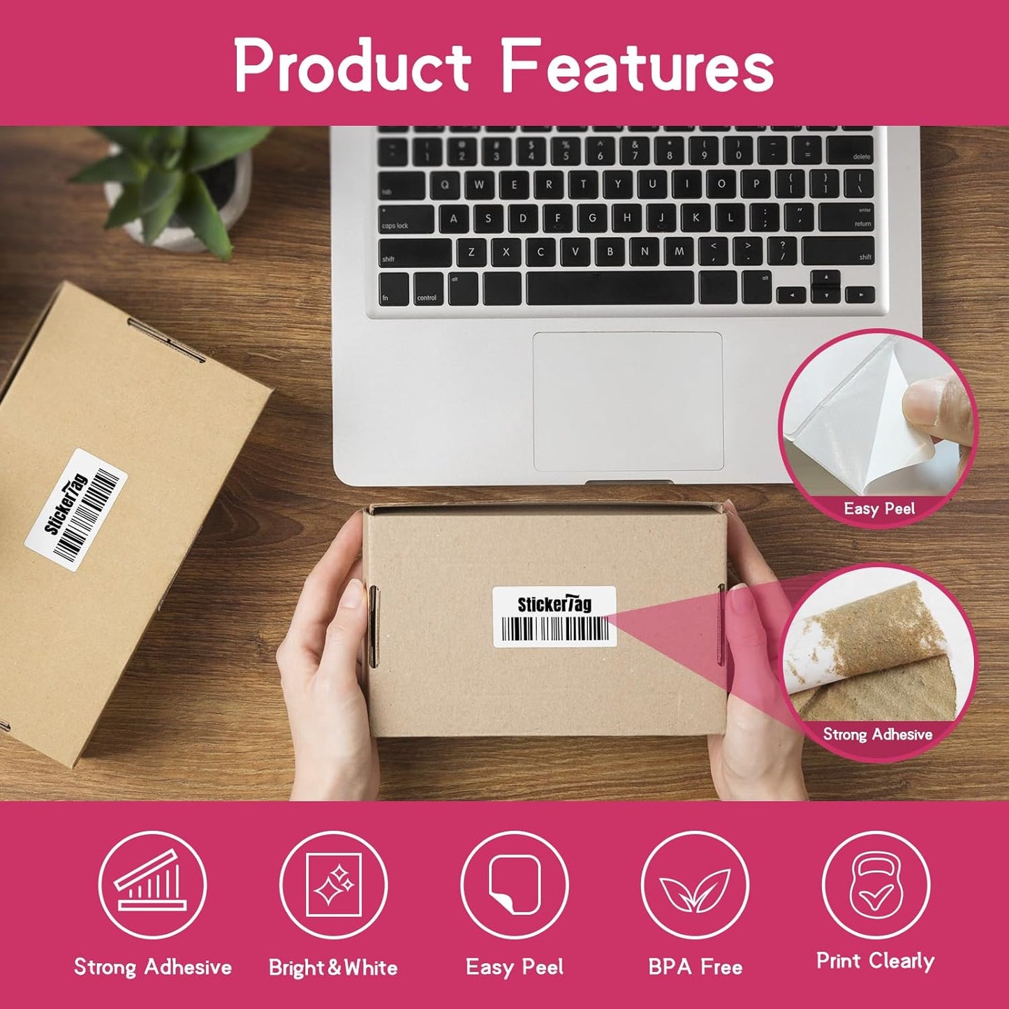 12 Rolls 2" x 1" Direct Thermal Labels, Shipping Labels Compatible with Zebra & Rollo Label Printers for Mailing Postage Address Barcode (1300 Labels/Roll)