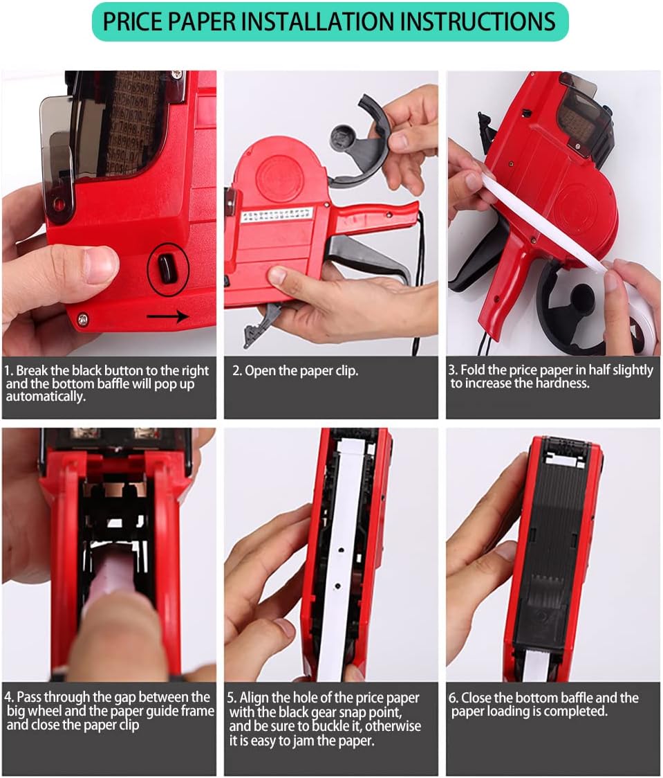 2-Line 20 Digits Price Label Gun with Letters A-Z,Pricing Labeler with 5 Rolls/2800 Stickers 3 Inkers,Tag Maker Machine for Office Retail Shop Grocery Store Yard Sale