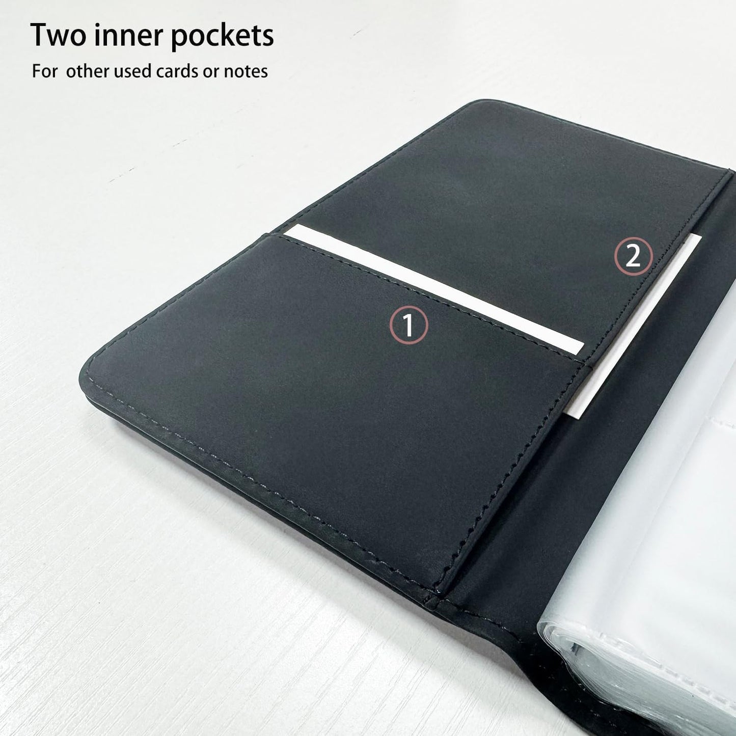 Leather Professional Business Card Holder Book Organizer, 240 Card Slots Capacity Booklet, Premium PU Name Cards Storage Folder with Soft Cover, Credit Card Binder Holder for Men/Women (Black)