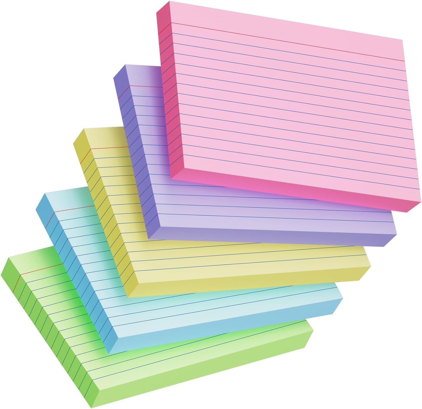 200 Count Index Cards 4x6 Inch, Colored Flash Card (40 Sheets Each), Note Taking for Students, Teachers, Professionals, Study Note Cards for Office Home School