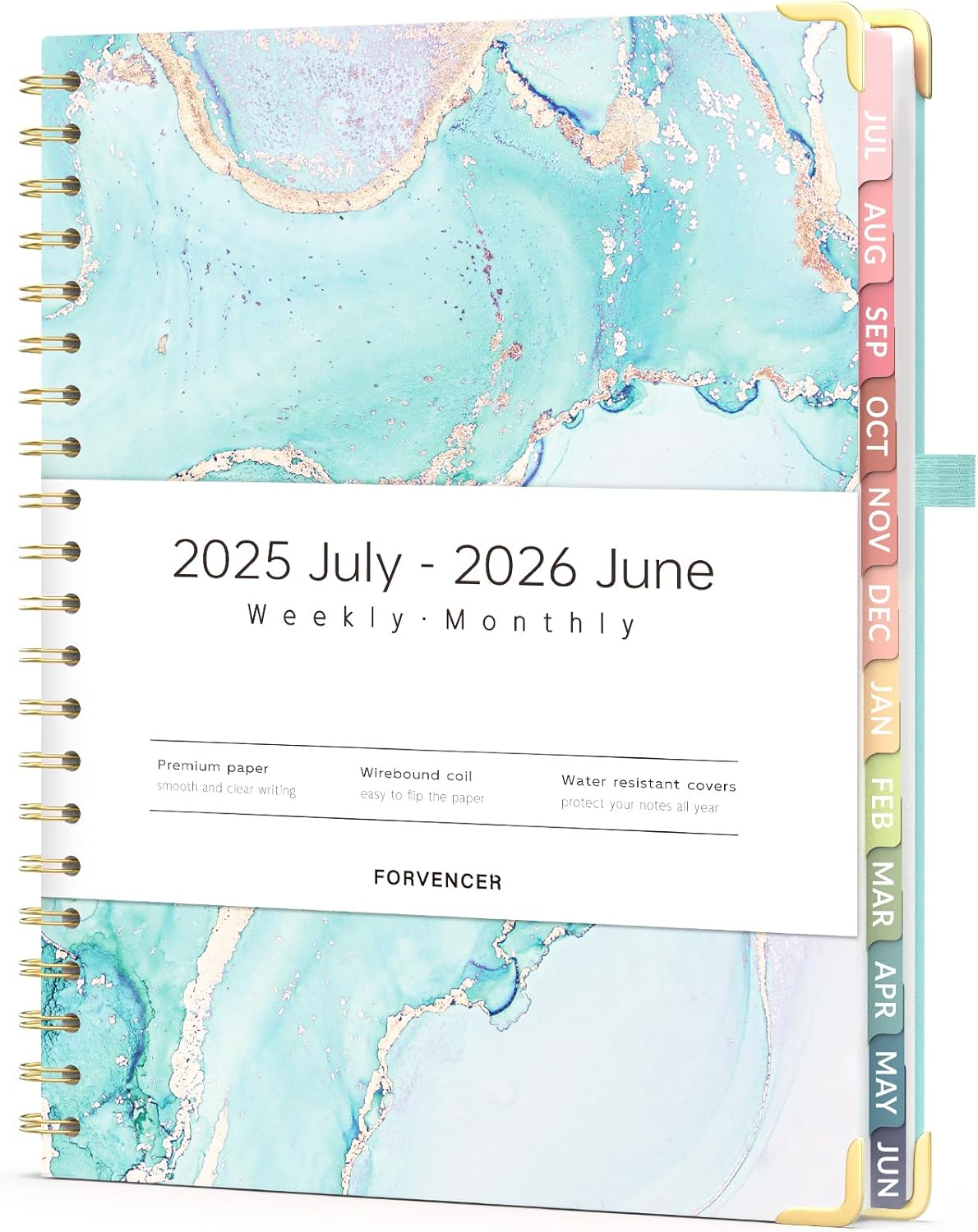 Forvencer Planner 2025-2026 for Women, Academic Year Monthly and Weekly Planner, July 2025 - Jun 2026, 8.5" x 11", Hardcover Student Teacher Planners Agenda Calendar Book with Tabs, Light Green