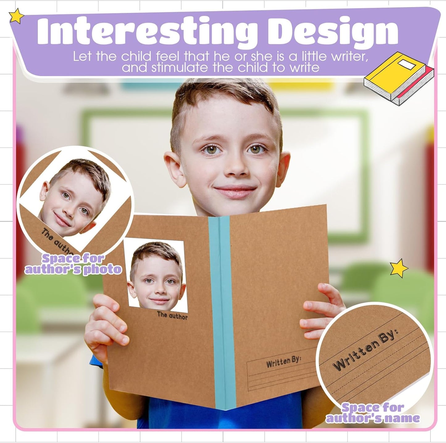 Henoyso 20 Pcs Primary Composition Notebook 9 3/4 x 7 1/2 Inch Kids Journal, Back to School Supplies, K-2 Primary Writing Notebook for Kids Student Draw and Write Story Journal (Colorful Macaron)