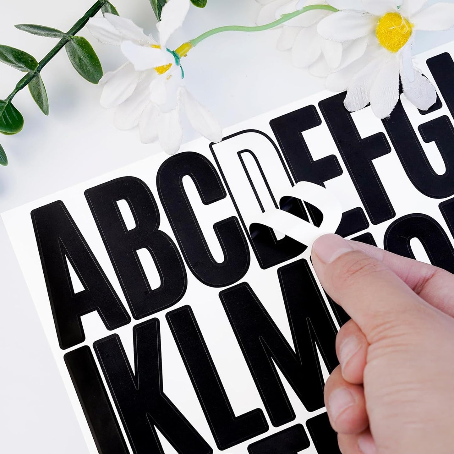 1000 Pcs 2 Inch Waterproof Letter Stickers - Self-Adhesive Vinyl Includes 20 Sheets of Alphabet, Numbers & Symbols for Mailbox, Door, Window, Address, Business Signs, Vehicles & More (Black)