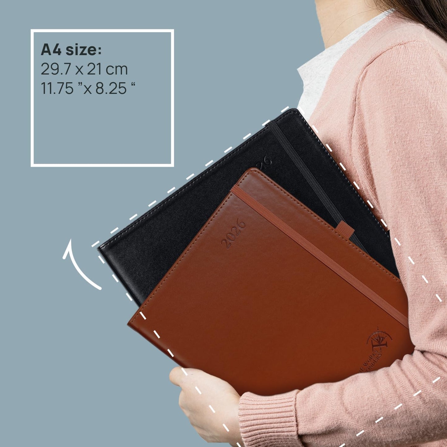 POPRUN Monthly Planner 2026-2027 (Large-8.25'' x 11.75''), 16 Months Calendaer (Dec 2025-Mar 2027) Appointment Book with Stair Tabs, Inner Pockets, Pen Holder, PU Leather Softcover - Dark Green