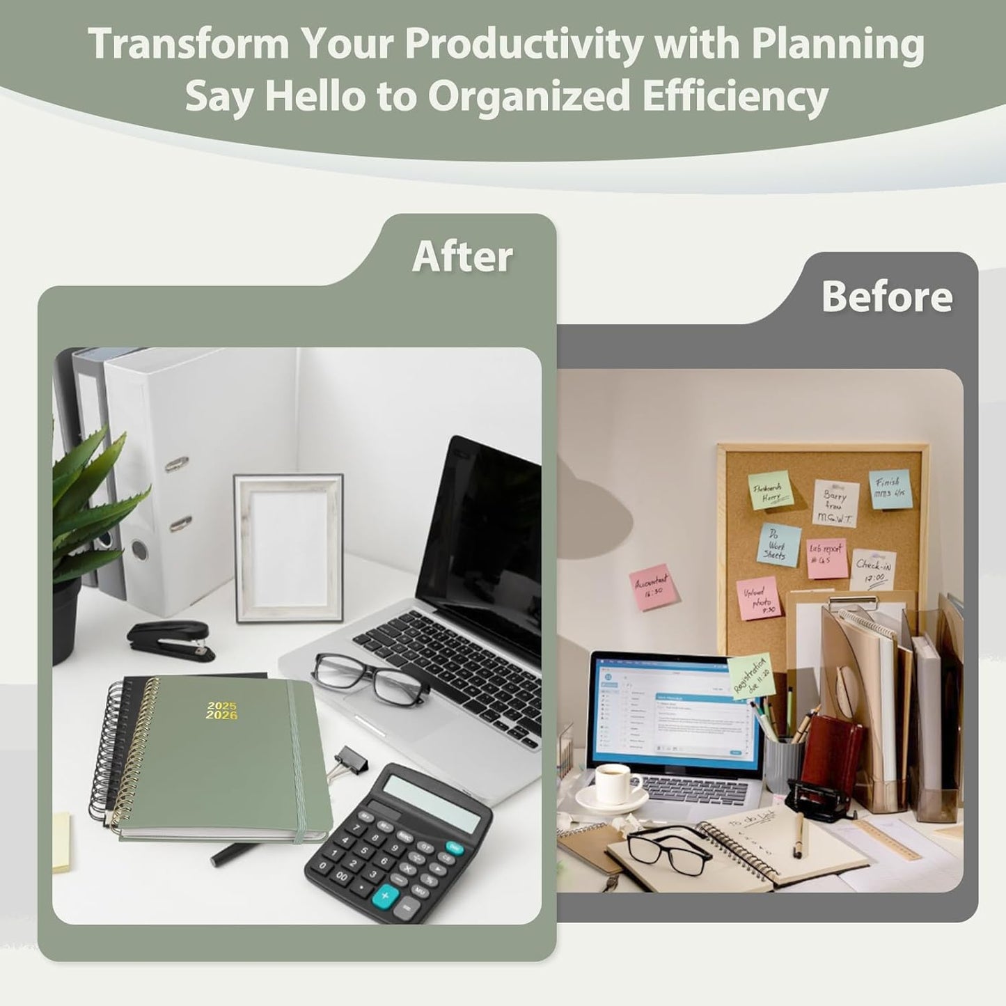 Planner 2025-2026, Weekly and Monthly Calendar Academic Planner (July 2025 - June 2026), Hardcover Teacher School Student Agenda with Tabs, Ideal for School Office Supplies, A5 (6.3" x 8.5") - Green