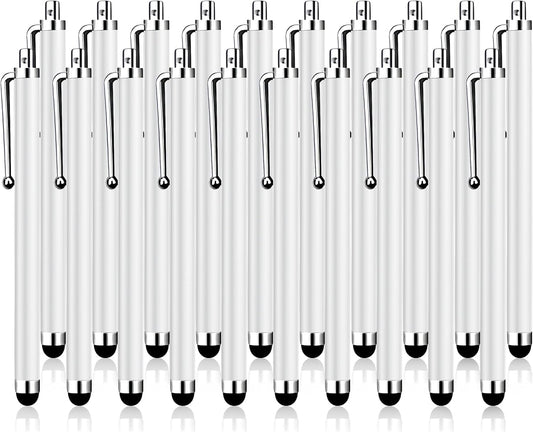 20 Pack Stylus Pen,Stylus Pen for Touchscreen High Precision and Sensitivity for Everyday Writing/Drawing,Universal Stylus Compatible with All Touch Screens,White