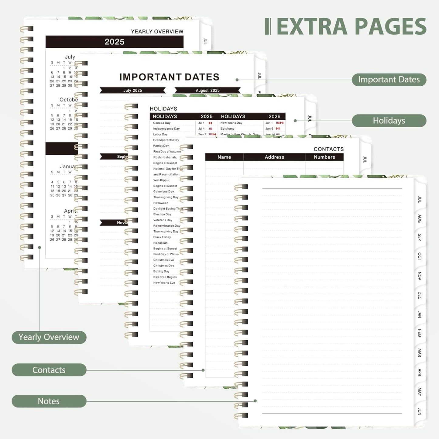 Planner 2025-2026, Weekly and Monthly Calendar Academic Planner (July 2025 - June 2026), Hardcover Teacher School Student Agenda with Tabs, Ideal for School Office Supplies, A5 (6.3" x 8.5")