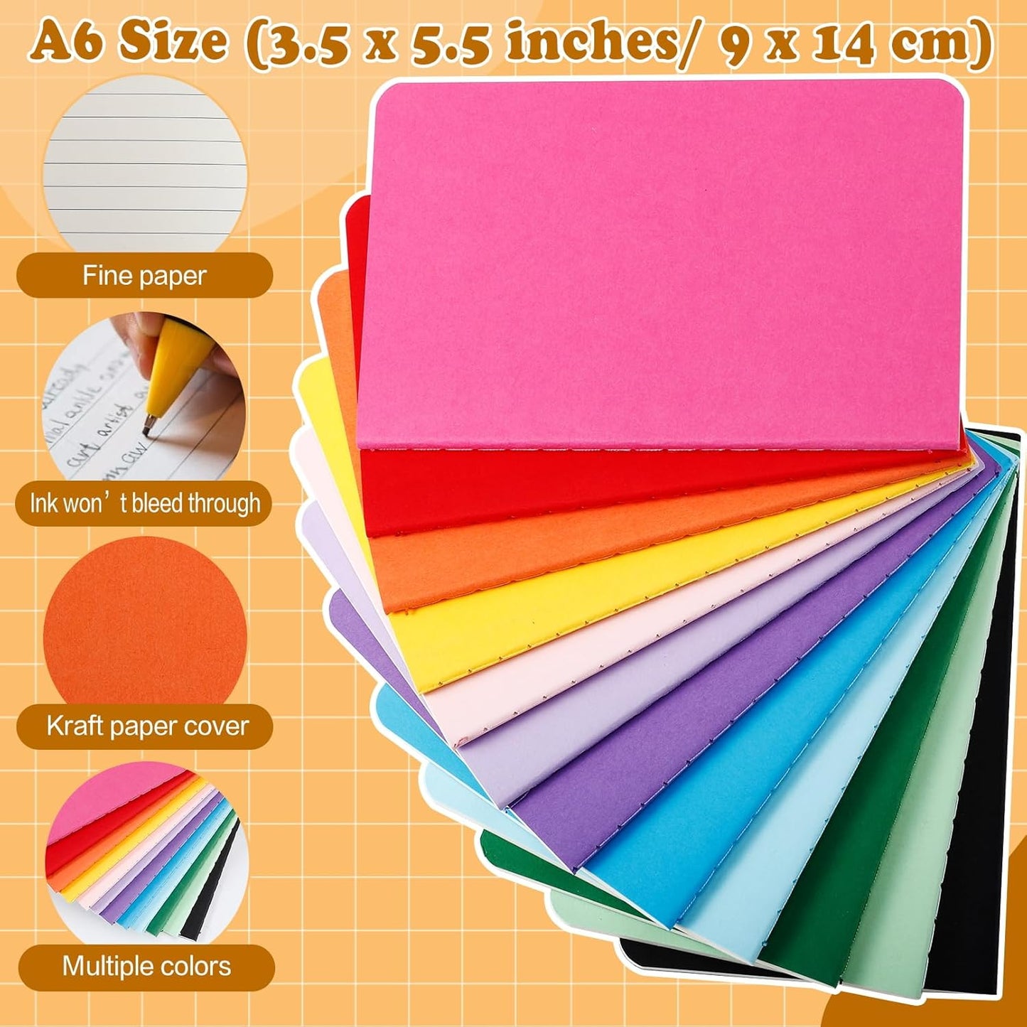 60 Pack Mini Notebooks Bulk,3.5 x 5.5 in Small Pocket Notebooks,Colorful Pocket Notebook Journals Bulk,Colorful Cover Lined Notepad for Travelers Office Supplies,12 Colors, 30 Sheets/60 Pages