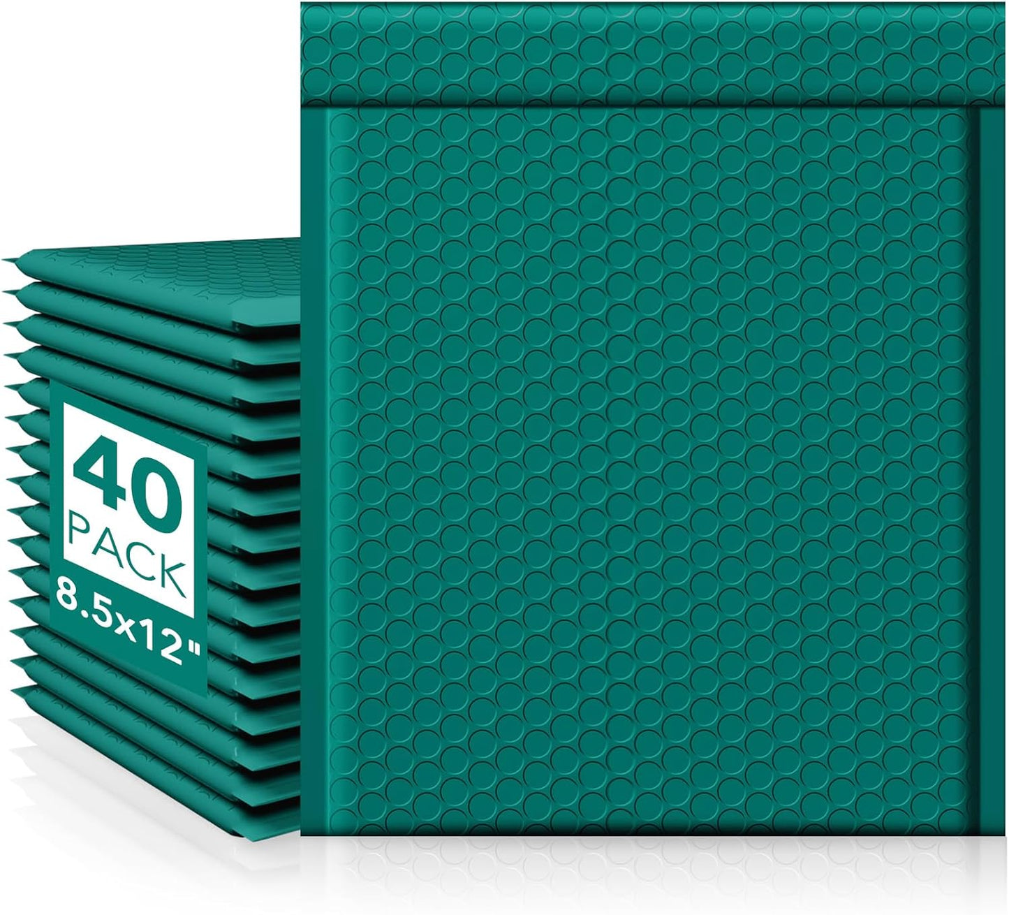 Fuxury Thick Bubble Mailers 8.5x12” 40 Pack Large Bubble Envelopes Opaque Cushioning Mailer for Small Business Mailing Books Clothes Makeup Supplies Forest Green #2