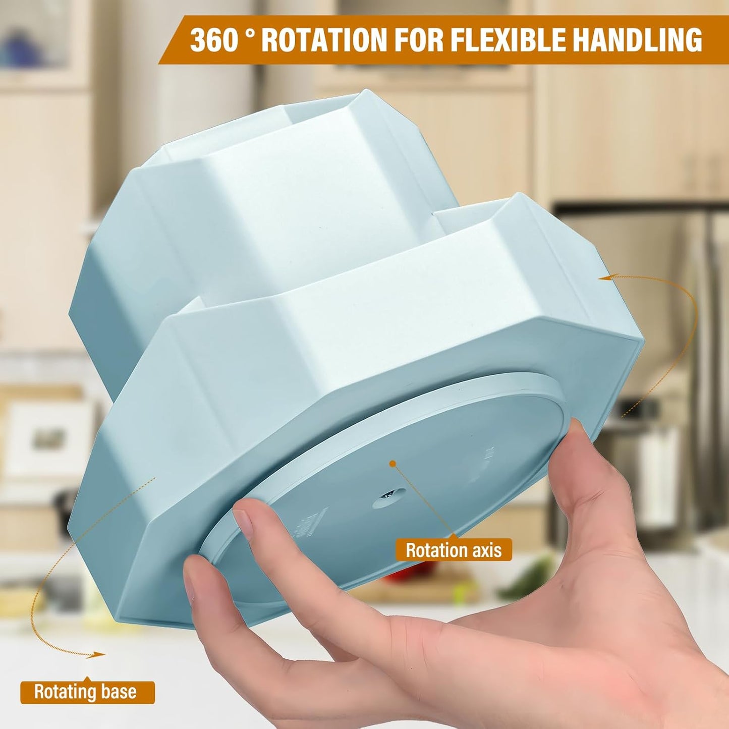 360 Degree Rotation Pen Holder,9 Slots Pencil Holder for Desk,Desk Organizer,Desk Accessories & Workspace Organizers,Apply Office, School, Home（Blue