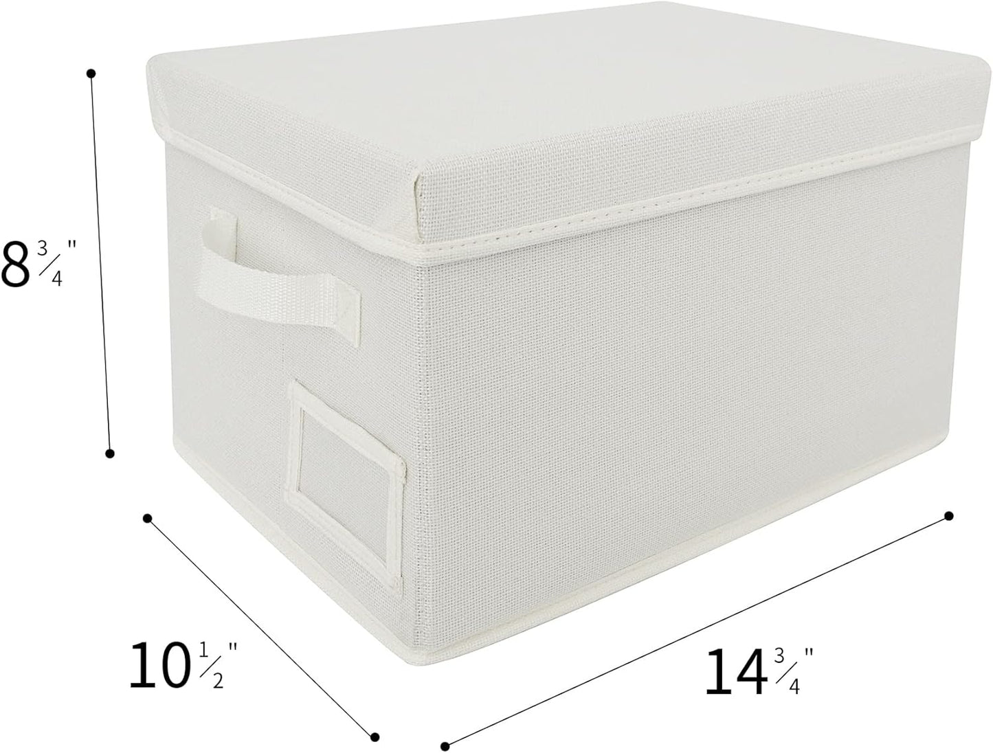 GRANNY SAYS Storage Baskets for Organizing, Linen Closet Shelf Organizers and Storage Containers with Label Holder, Large Storage Bins with Lids for Bedroom, Ivory, 3-Pack