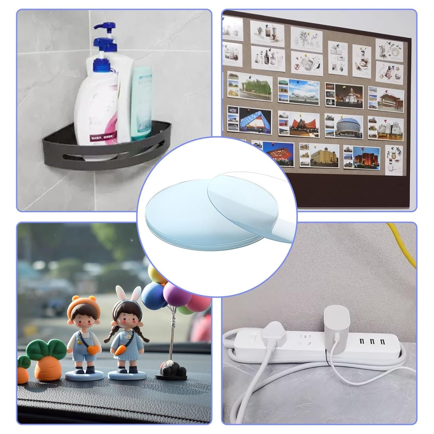 10PCS Heavy Duty Double Sided Adhesive Mounting Circle Tape- Waterproof,Strong Adhesion,Clear, High Strength,No Residue Removability for Hanging,Wall Mounting, Home Decor,Adhesive for Shower