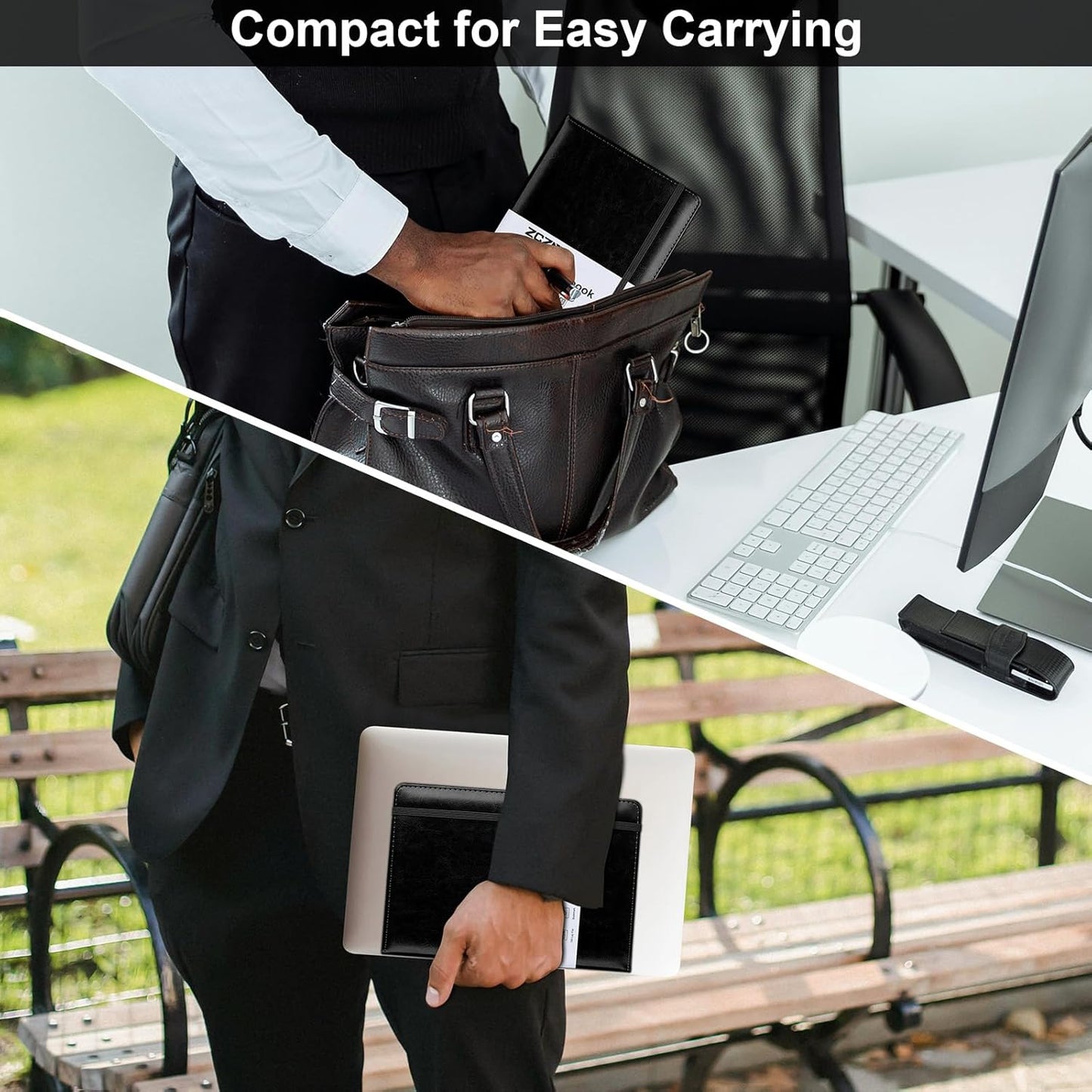 ZCZN Lined Journal Notebooks for Work, 5.5x8.3 in, 192 Pages, Hardcover Leather A5 Journals for Writing, Diary & Travel, College Ruled Journaling Notebooks for School, Office, Home (Black*6)