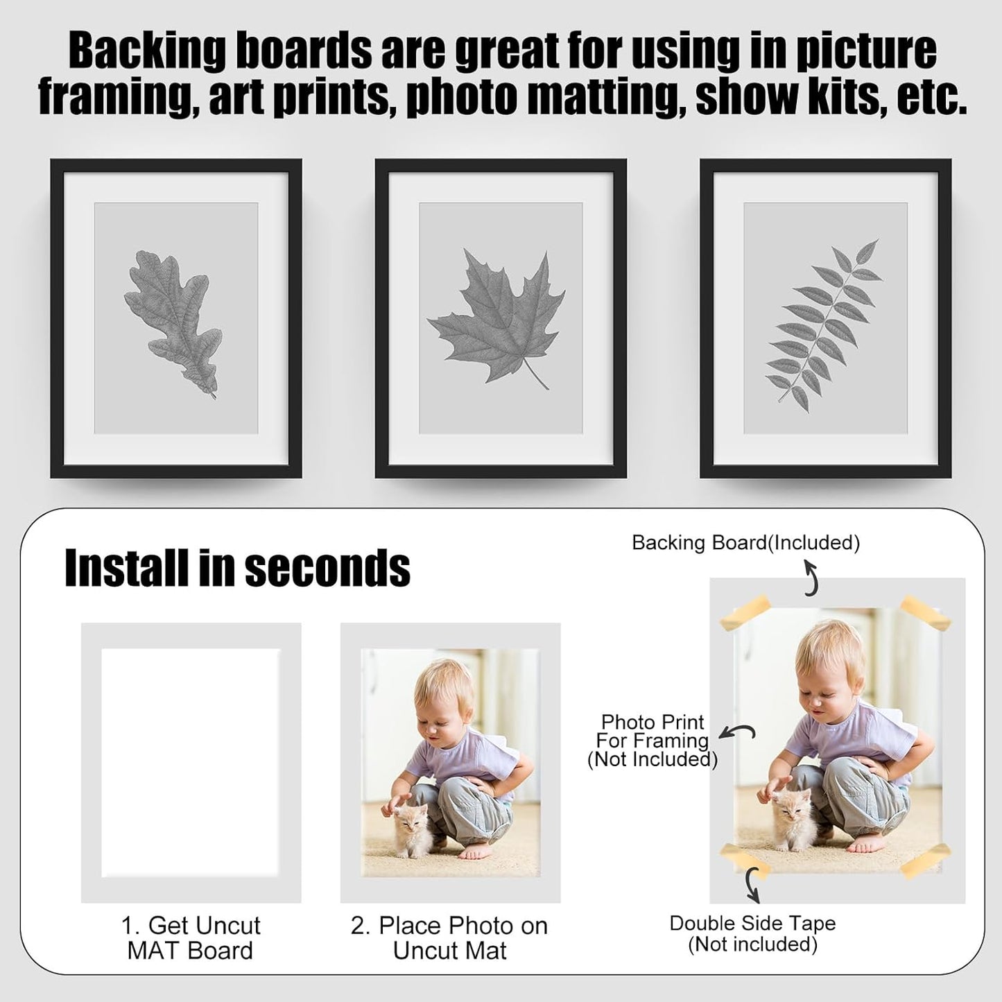 Frienda 100 Pack Foam Boards 1/8 Inch Thickness Foam Poster Boards Core Backing Board for Projects Presentation Board for School Crafts Office Art Projects (5x7x0.125 Inches,White)