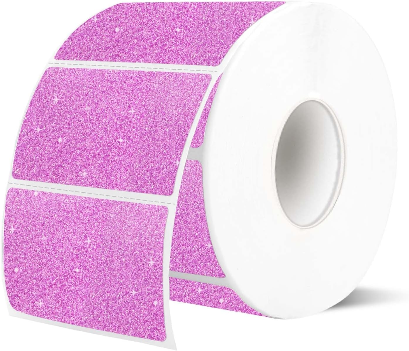 2.25"x1.25" Holographic Thermal Labels Stickers, Glitter Direct Thermal Printer Labels, Waterproof Self-Adhesive Address Shipping Label Stickers, 300 Sheet/ 1 Roll, Holographic Shiny Pink