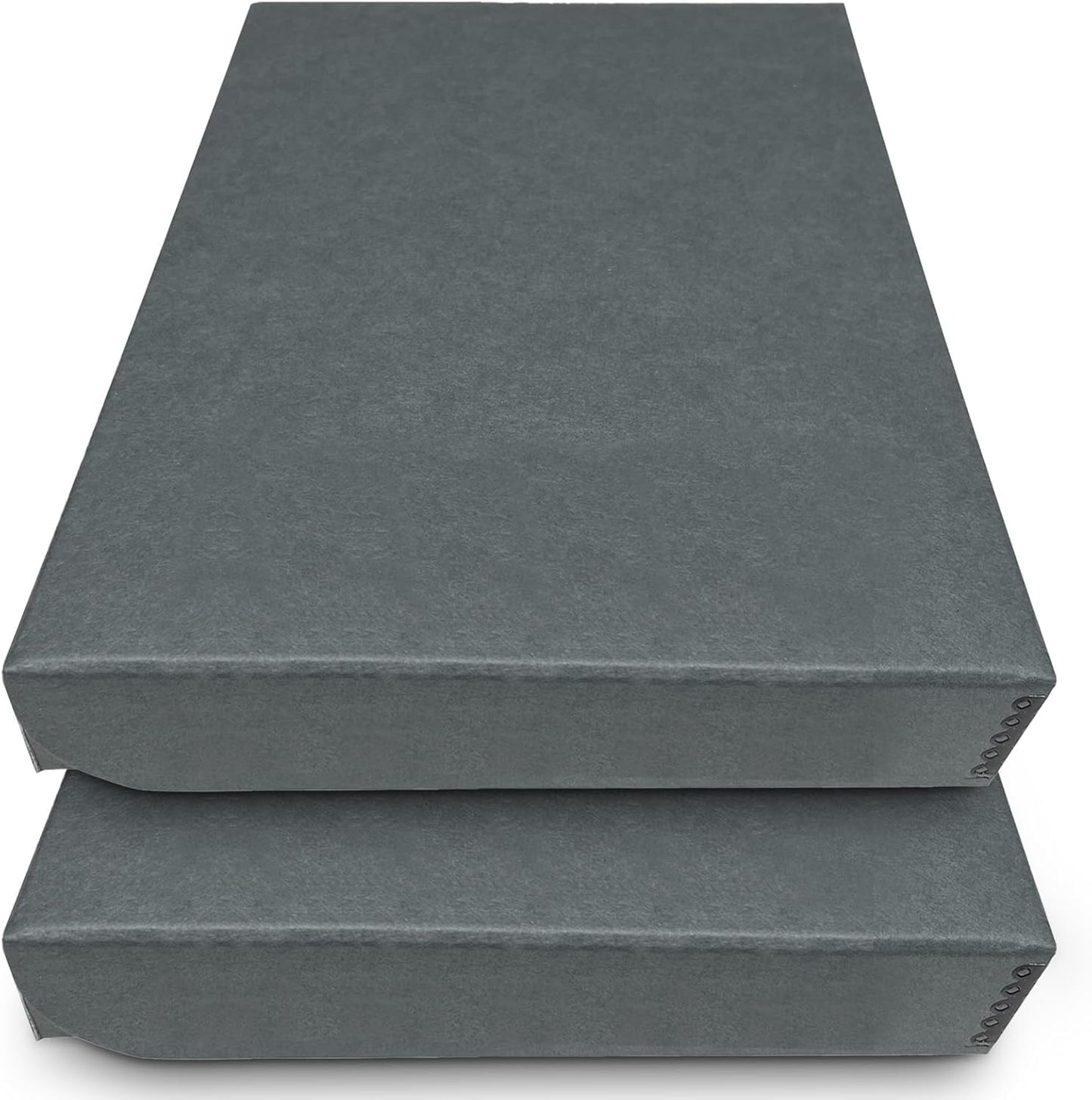 Golden State Art, Archival Folio Storage Box 11x14, Clamshell Design with Metal Edge, Preserve and Store Photos Documents Cards Prints Arts Crafts DIY, Gray, Pack of 2