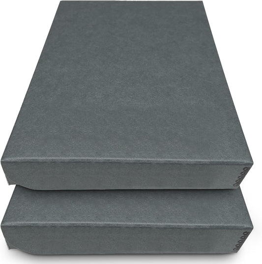 Golden State Art, Archival Folio Storage Box 11x14, Clamshell Design with Metal Edge, Preserve and Store Photos Documents Cards Prints Arts Crafts DIY, Gray, Pack of 2