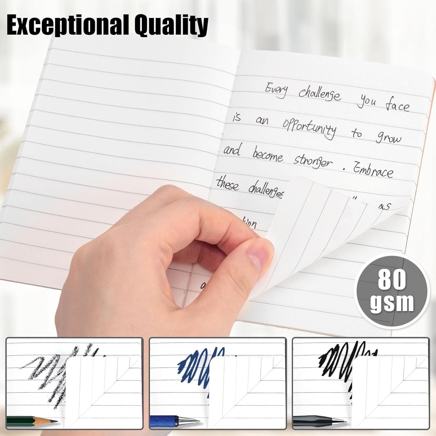Koogel 24PCS Small Lined Notebooks Bulk, 3.5 x 5.5 Inch Mini Journal Pocket Notepads Set, Kraft Paper Cover Memo Pad for Back to School Students Home Supplies, 30 Sheets/60 Pages