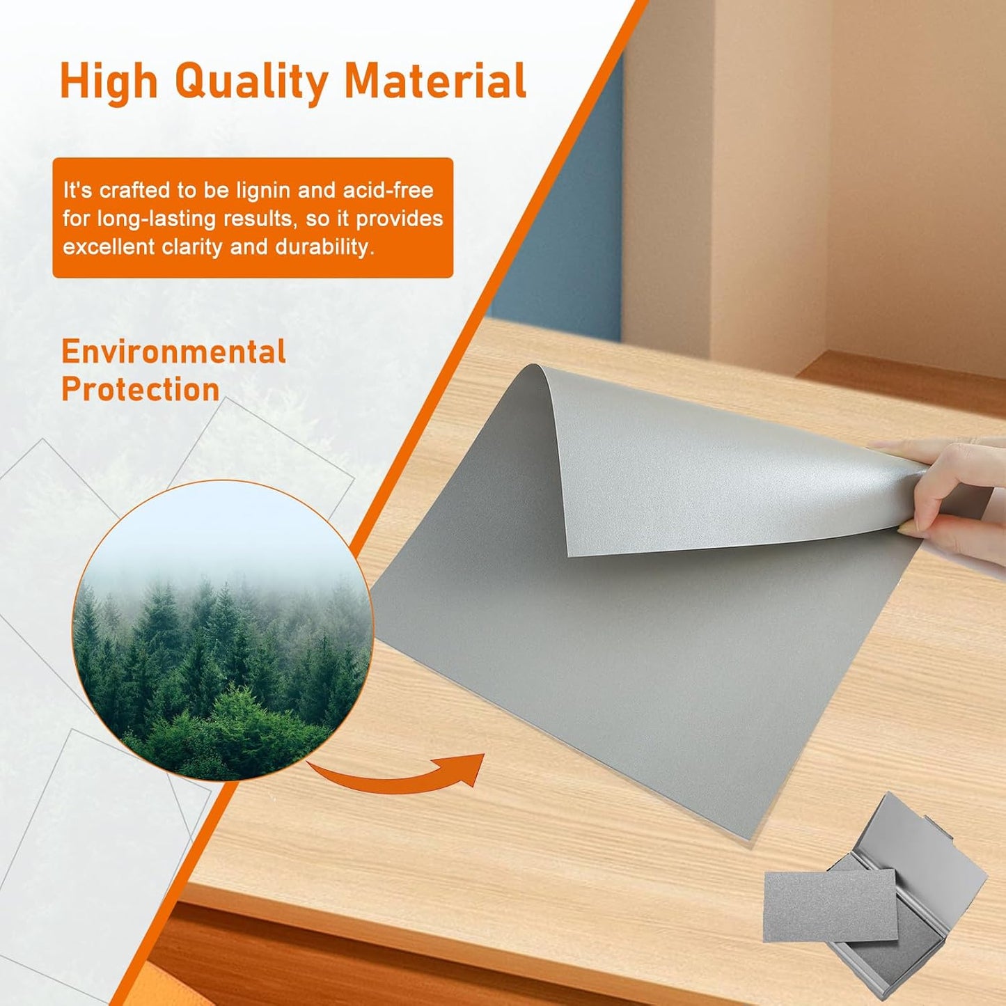 100 Sheets Grey Cardstock 8.5 x 11 Certificate Paper, 75lb Gray Card Stock Printer Paper for Wedding, Crafting, Memus, Making Cards，Invitations