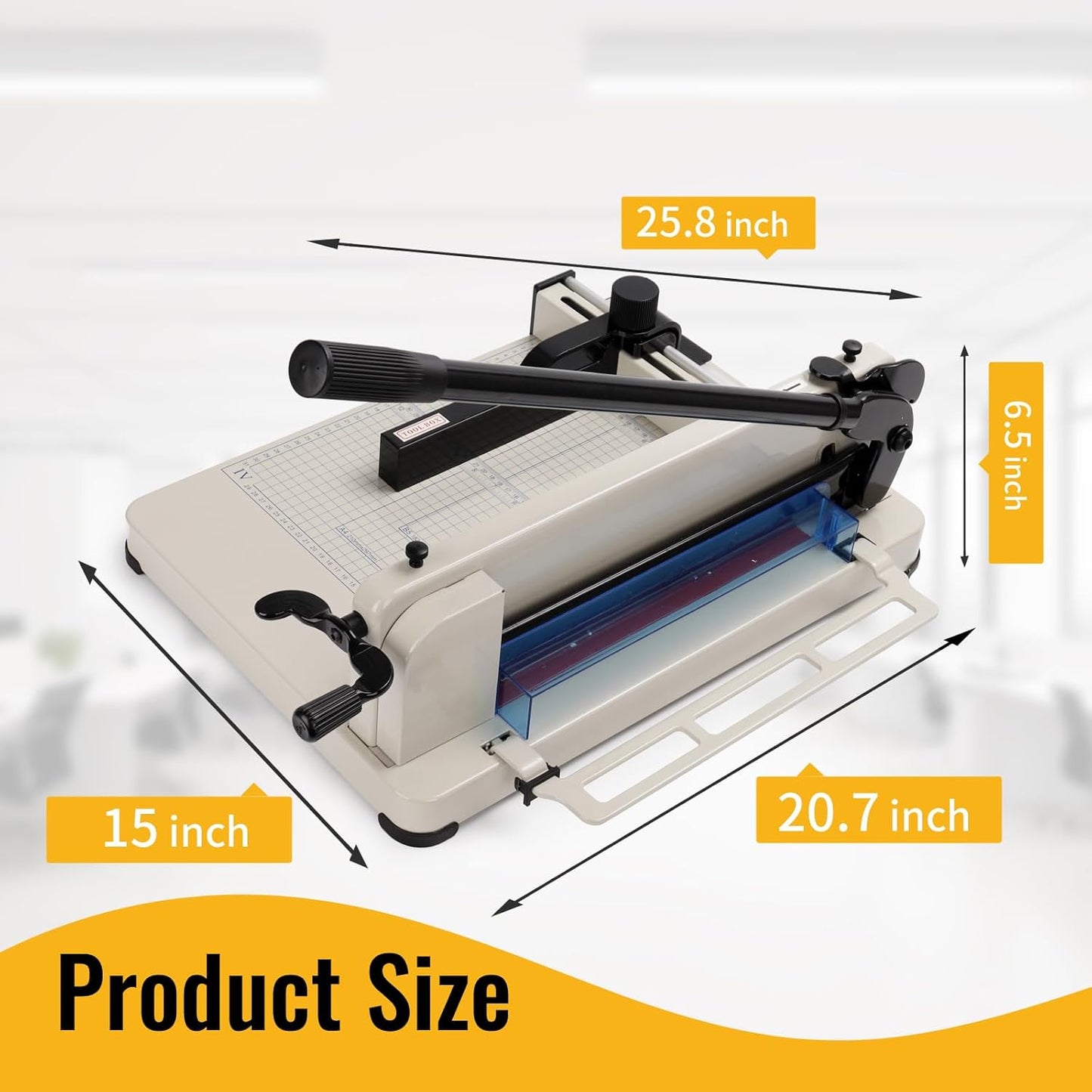 Guillotine Paper Cutter Heavy Duty 400 Sheet Capacity | Paper Cutter 12 Inch for A4 Paper with HSS Blade,Industrial Commercial Trimmer for Office,School,Print Shop,Safety Lock & Clear Grids