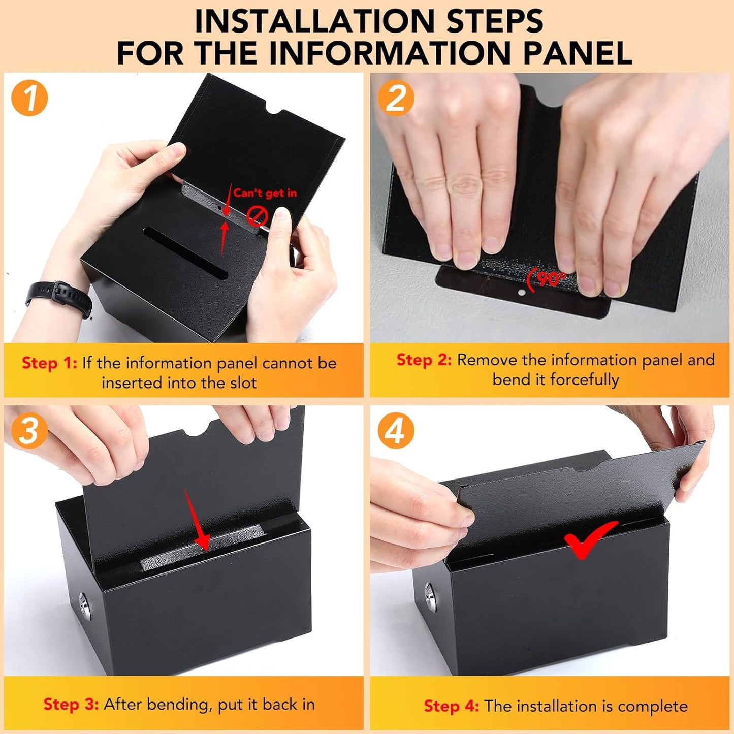 Tip Jar 2 PCS Suggestion Box with Slot and Lock Metal Donation Raffle Fundrais Cash Ballot Money Ticket Bartender Voting Prayer Comment Teacher Mailbox Booth Card Classroom Restaurant Black