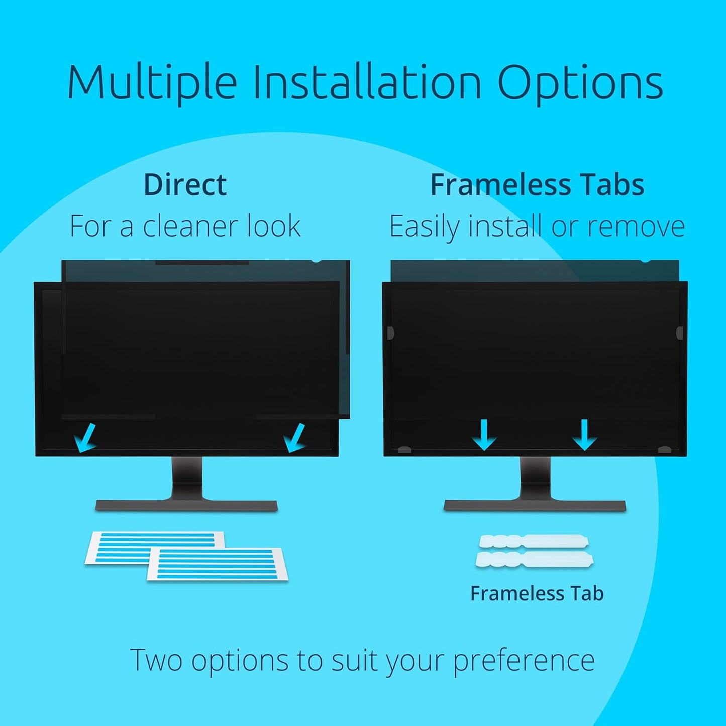 Kensington 27 inch Computer Privacy Screen for Desktop, 16:9 Widescreen Monitor, FP270W9 Anti-Glare Blue Ray Reduction Computer Privacy Filter, Matte and Glossy Viewing Options, K55414WW