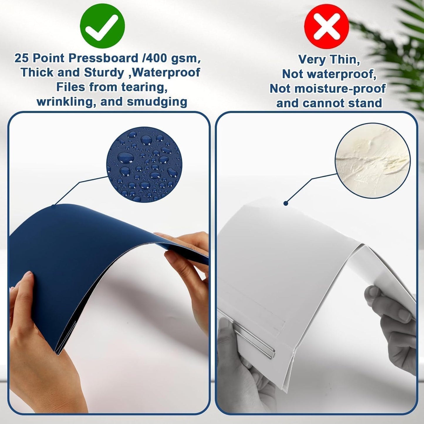 gisgfim 12 Pcs 8.5 x 11'' Pressboard Report Cover 3" Capacity Prong Clip Report Cover Metal Prong Fastener with Compressor Letter Size Presentation Report Folder for Bind Proposal Document