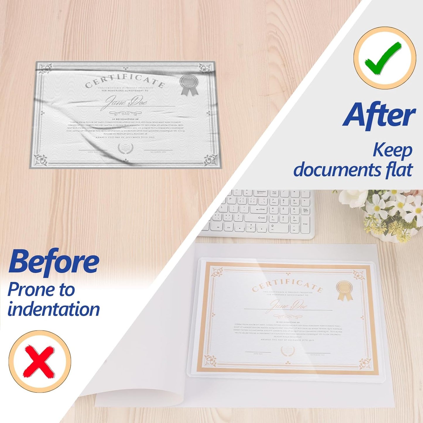 10 Pack ID Card Size Laminator Carrier Sleeve 11.75X17.75 Inch Thermal Laminating Carriers Sheets Protection Thermal for All Brand Laminating Pouches Work Permits Pass Cards Student ID Cards