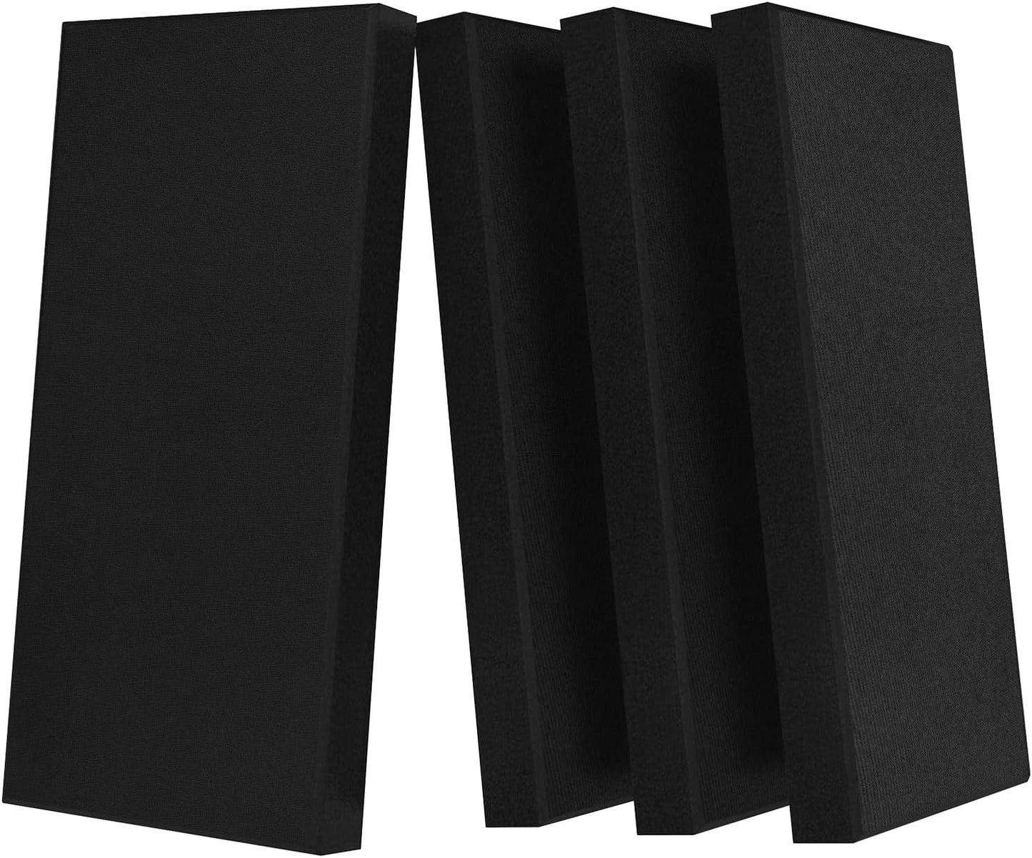 UMIACOUSTICS 4 PCS Acoustic Panels with Hanging Bracket, 2” Thick Fiberglass Sound Proof Panels Removable for Studios, Office, Home Theater Ceiling or Wall- Black