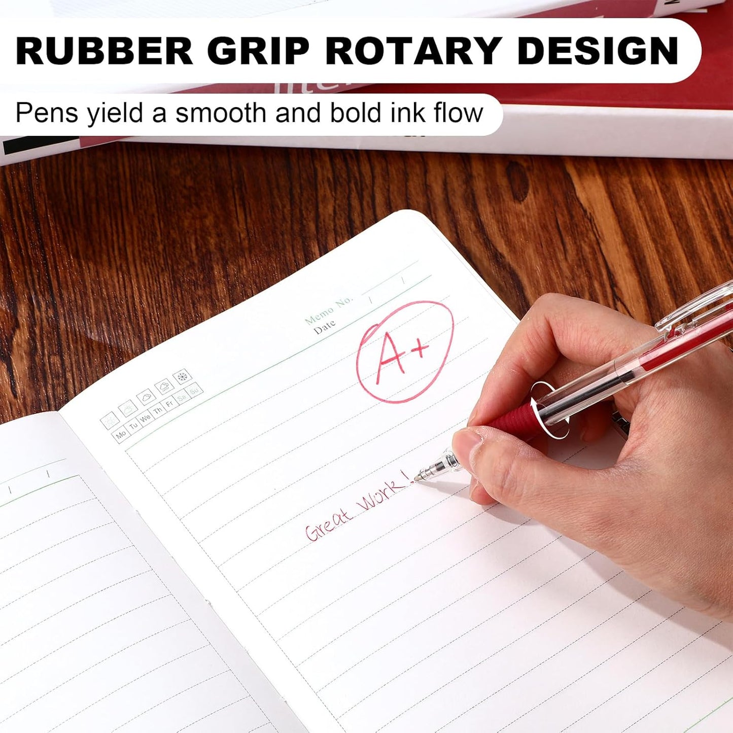 200 Pack Red Gel Ink Pens Bulk, 1.0mm Retractable Click Point Ballpoint Pens Smooth Writing with Comfortable Grip for Back to School Office Classroom Business Home Work Supplies