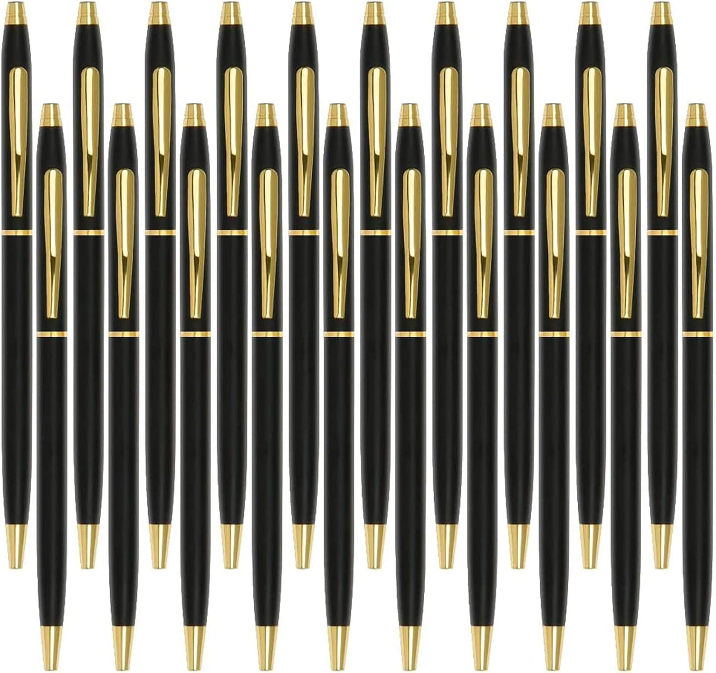 Cambond Black Pens Ballpoint Pen - Bulk Black Ink 1.0 mm Medium Point Smooth Writing for Men Women Police Uniform Office Business, 20 Pack (Black)