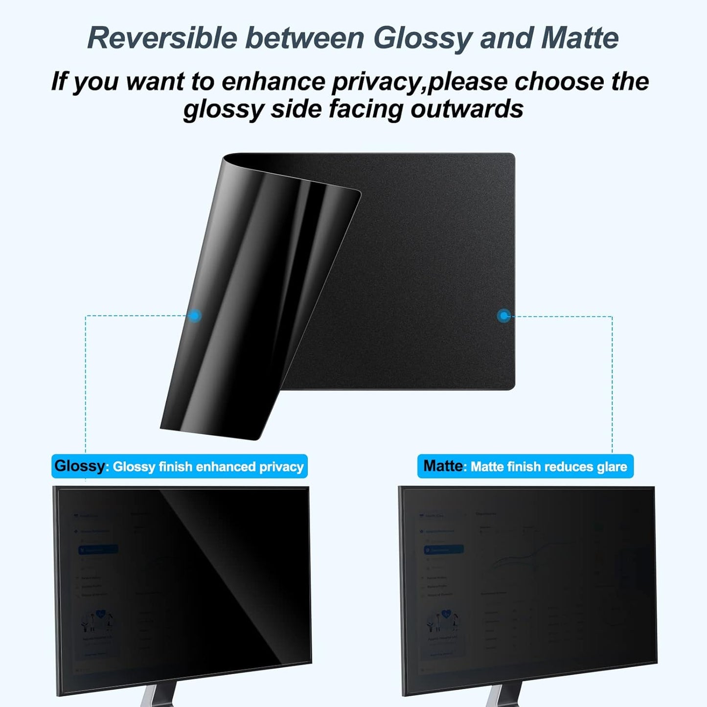 [2-Pack] 21.5 Inch Privacy Screen for Monitor Computer Screen Privacy Filter for 16:9 Widescreen Monitor Desktop PC Monitor Privacy Film Monitor Privacy Shield and Anti-Glare Protector