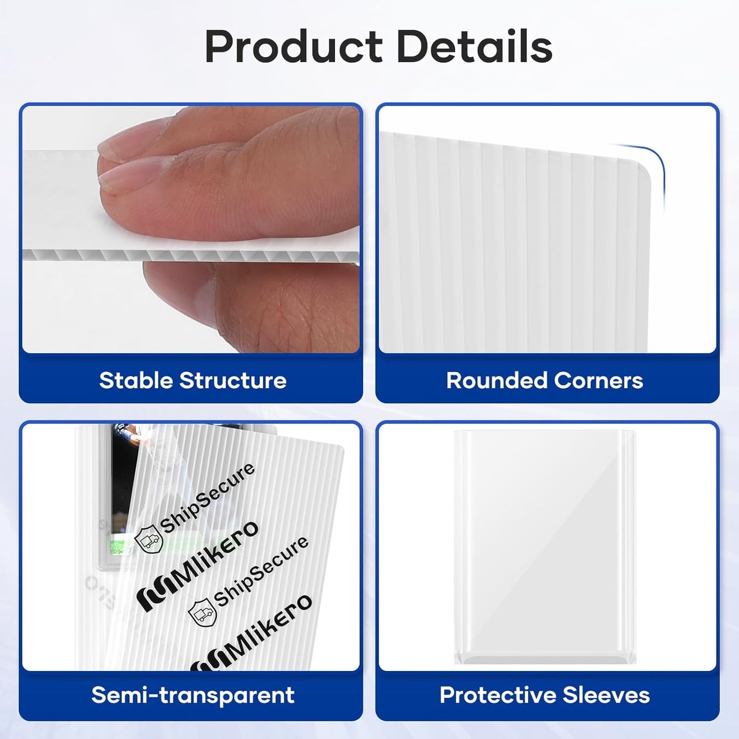 120 Pack Trading Card Shipping Protectors, 4'' x 6'' Plastic Card Protector with Protective Sleeves and Tape Rolls Fit for PSA Graded Cards