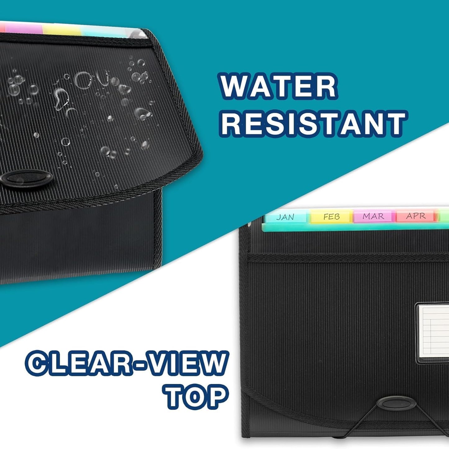 H4D Accordion File Organizer, 13 Pocket Expanding File Folder with Labels for Documents, Letter Size, 1 Pack