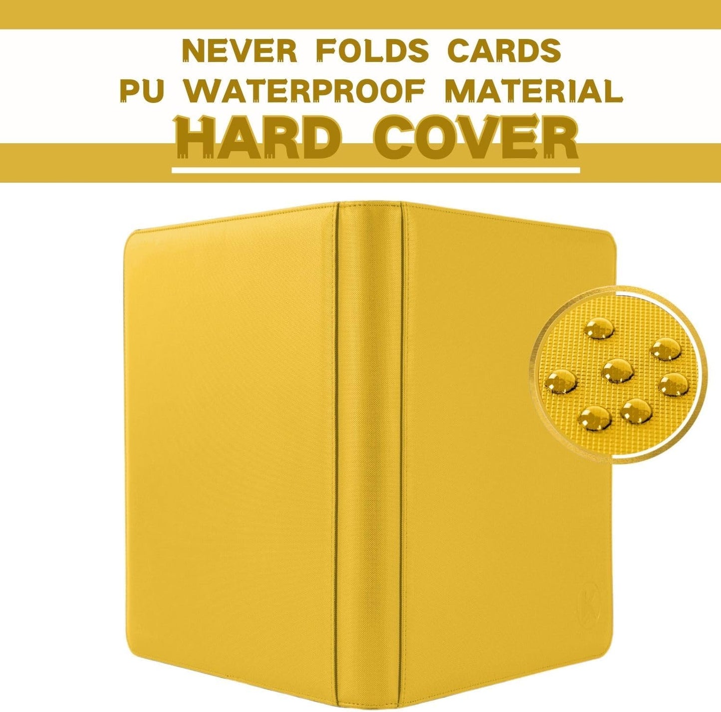 1000+ Pockets Trading Card Binder, 16-Pocket Card Ablum Compatible with MTG,Sports Cards & Other Standard Size Trading Cards (Yellow)