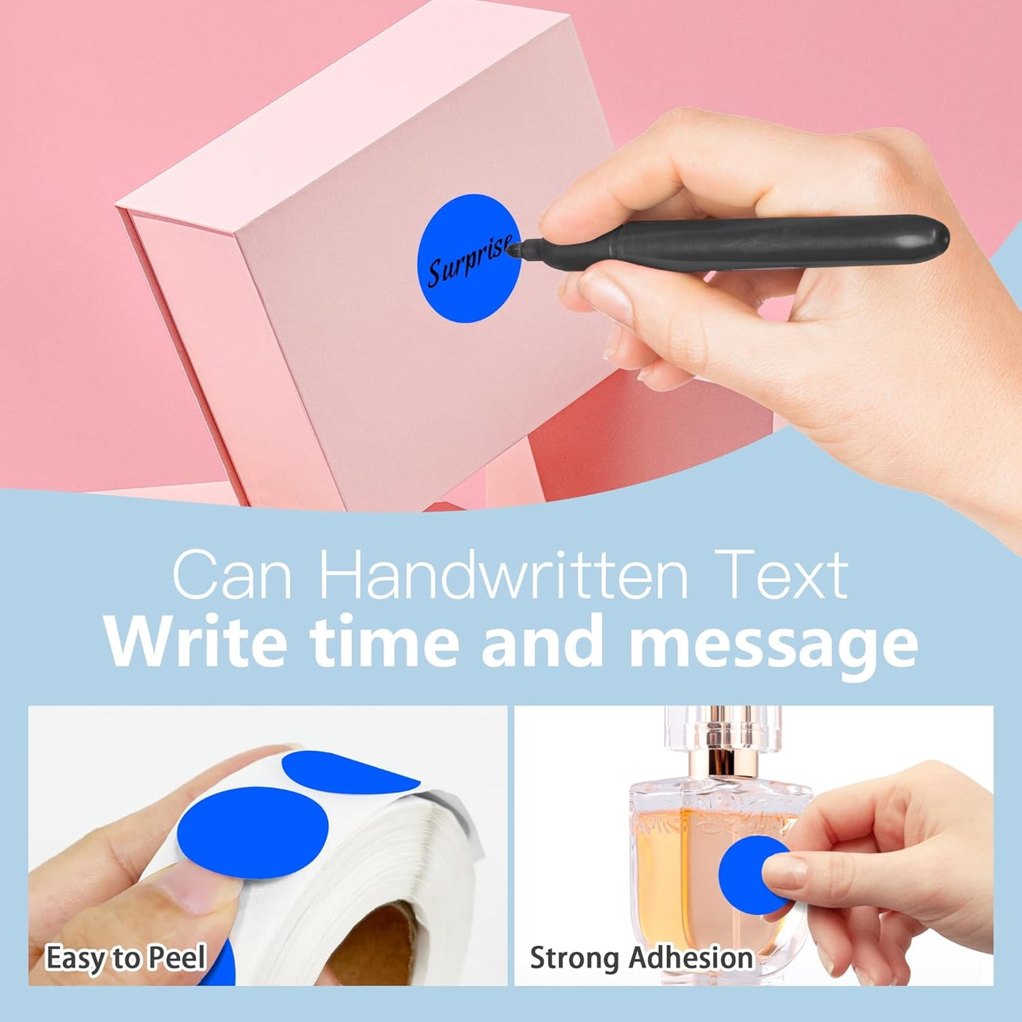 1 Inch Round Color Coding Labels, 1000 PCS Per Roll Blue Color Coded Dot Stickers, Round Color Dot Labels for Organizing, Filing, and Storage