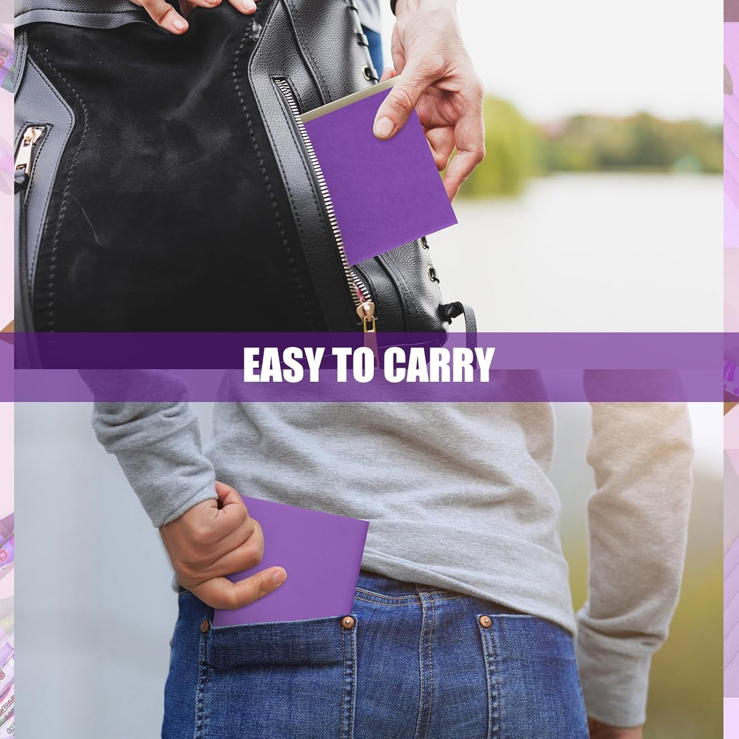 Thenshop 50 Pack Mini Pocket Kraft Notebooks Bulk 4 x 4 Inch Journal Notepads with Dot Memo Sketchbooks Writing Notepad for Party Favors Supplies (Purple,Blank Page)