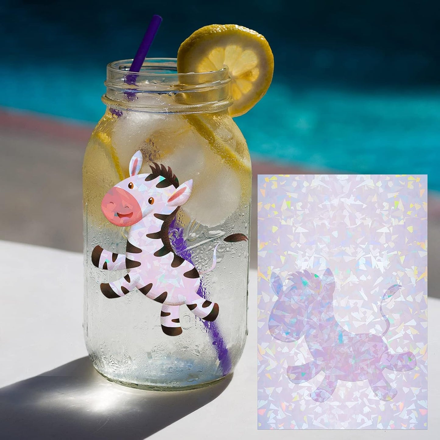 2 Types Transparent Holographic Laminate Sheets Overlay Lamination Vinyl A4 Size Self-Adhesive Holographic Laminate Film Waterproof Vinyl Sticker Paper for DIY Crafts, 10 Sheets 8.25 x 11.7 Inches